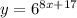 y=6^{8x+17}