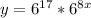 y=6^{17}*6^{8x}