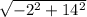 \sqrt{-2^{2}+14^{2} }