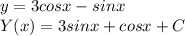 y=3cosx-sinx\\Y(x)=3sinx+cosx+C