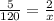 \frac{5}{120} =\frac{2}{x}