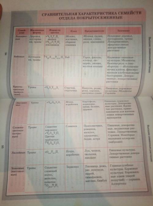 сделать практическое задание по биологии на тему «Изучение основных признаков некоторых семейств. За