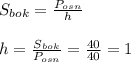 S_{bok}=\frac{P_{osn}}{h}\\\\ h=\frac{S_{bok}}{P_{osn}} =\frac{40}{40}=1