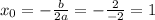 x_{0}=-\frac{b}{2a} =-\frac{2}{-2}=1