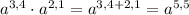 a^{3,4}\cdot a^{2,1}=a^{3,4+2,1}=a^{5,5}