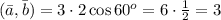 (\bar a, \bar b) = 3\cdot 2\cos60^o=6\cdot \frac{1}{2} = 3