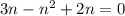 3n -n^{2} +2n =0