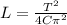 L = \frac{T {}^{2} }{4C\pi {}^{2} }