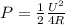 P=\frac{1}{2} \frac{U^2}{4R}