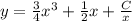 y = \frac{3}{4}x^3 + \frac{1}{2}x + \frac{C}{x}