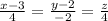 \frac{x-3}{4}=\frac{y-2}{-2}=\frac{z}{4}