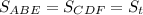 S_{ABE}=S_{CDF}=S_t