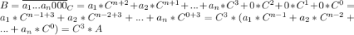 B=\overline{a_1...a_n000}_C=a_1*C^{n+2}+a_2*C^{n+1}+...+a_n*C^{3}+0*C^2+0*C^1+0*C^0=a_1*C^{n-1+3}+a_2*C^{n-2+3}+...+a_n*C^{0+3}=C^3*(a_1*C^{n-1}+a_2*C^{n-2}+...+a_n*C^{0})=C^3*A