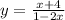 y = \frac{x + 4}{1 - 2x}