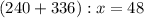 (240+336):x=48