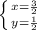 \left \{ {{x=\frac{3}{2} } \atop {y\\=\frac{1}{2} }} \right.