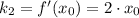 k_2 = f'(x_0) = 2\cdot x_0