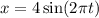 x = 4 \sin(2\pi t)