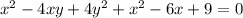 x^{2} - 4xy + 4y^{2} + x^{2} - 6x + 9 = 0