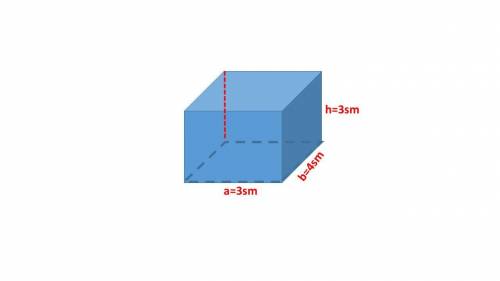 Найдите высоту прямоугольного параллелепипеда, стороны основания которого равна 3 см и 4 см, а объем