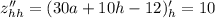 z''_{hh}=(30a+10h-12)'_h=10