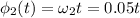 \phi_2(t)=\omega_2t=0.05t