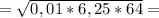 =\sqrt{0,01*6,25*64}=