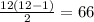 \frac{12(12-1)}{2}=66