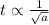 t\propto \frac{1}{\sqrt{a}}