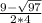 \frac{9-\sqrt{97} }{2*4}