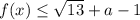 f(x)\leq \sqrt{13}+a-1