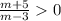 \frac{m+5}{m-3} 0