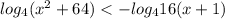 log_{4}(x^2+64)