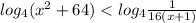 log_{4}(x^2+64)