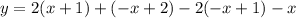 y=2(x+1)+(-x+2)-2(-x+1)-x