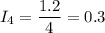 \displaystyle I_4=\frac{1.2}{4}=0.3