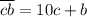 \overline{cb} = 10c + b