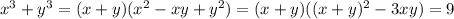 x^3+y^3=(x+y)(x^2-xy+y^2)=(x+y)((x+y)^2-3xy)=9