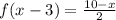 f(x-3)=\frac{10-x}{2}