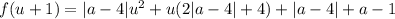 f(u+1)=|a-4|u^2+u(2|a-4|+4)+|a-4|+a-1