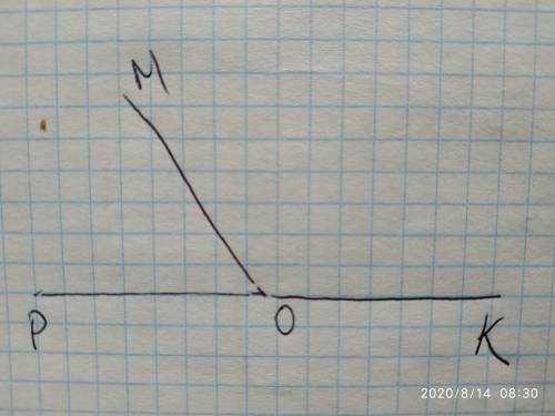 до променя OP який є стороною кута MOP проведено доповняльний промінь ОК . назвіть пару суміжних кут