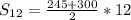 S_{12}=\frac{245+300}{2}*12