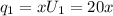 \displaystyle q_1=xU_1=20x