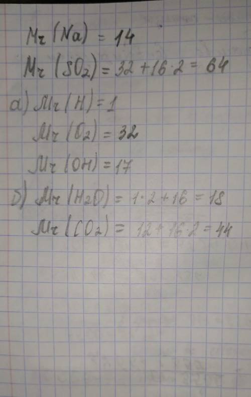 Визначте відносні формульні маси йонів: Mr(Na) =Mr(SO, 2) =Порівняйте маси молекул таких речовин:а в