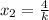 x_2 = \frac{4}{k}