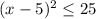 (x-5)^2\leq 25