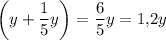 \left(y+\dfrac{1}{5}y}\right)=\dfrac{6}{5}y=1{,}2y