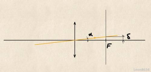 луч света, преломленный в собирающей линзе с оптической силой 1 дптр, пересекает фокальную плоскость