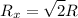 \displaystyle R_x=\sqrt{2}R