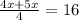 \frac{4x + 5x}{4} = 16